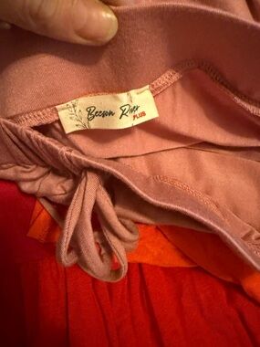 Beeson River Plus Colorblock Dress - Rose, Orange, Red